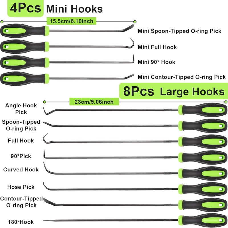 Doaho 12PCS Automotive Hook and Pick Tool Set,Long & Mini Precision Puller Remover Tool Kit for Auto O-Ring,Seal & Gasket Removal,Mechanic Professional Tools,Car Repair Essentials - Image 2